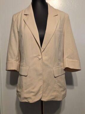 Amazon Women's Single-Button Light Beige Blazer